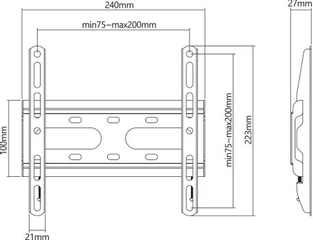 MANHATTAN Tv Mount 109.2 Cm (43") Black (462259)