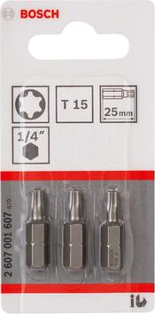 Bosch 3pcs. Screwdriver Bits T15 XH 25mm (2607001607)
