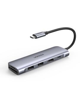 UGREEN USB-C to 2 Ports USB3.0-A Hub + HDMI + TF/SD with PD Power Supply - Space Grey (70411-UG)