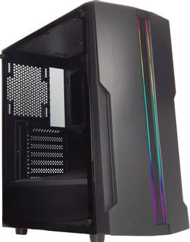 XILENCE Performance C X5 - MDT - ATX - sidepanel med vindue (hærdet glas) - ingen strømforsyning (ATX) - sort pulverlakeret - USB/Lyd (X512.RGB)