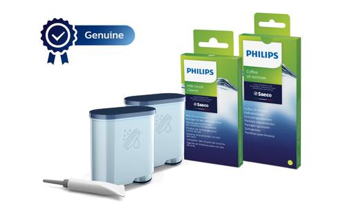 PHILIPS CA6707/10 Vedlikeholdssett 2x AquaClean-filter og fett, totalbeskyttelsessett,  6x melkerens,  6x oljefjerner (CA6707/10)