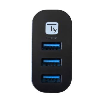 TECHLY 180Â° Drehbarer Hub 3*USB 3.0 mit Kabel (IUSB3-HUB3-ROTB)