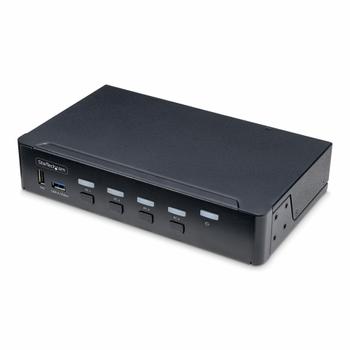 STARTECH 4-Port DisplayPort KVM Switch Single 4K 60Hz Monitor 6x USB Ports Hotkey Switching TAA Compliant (P4AD122-KVM-SWITCH)