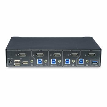 STARTECH 4-Port DisplayPort KVM Switch Single 4K 60Hz Monitor 6x USB Ports Hotkey Switching TAA Compliant (P4AD122-KVM-SWITCH)