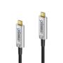 FiberX - USB-C 3.2 Gen2 fiberkabel, USB-C: Han - U, SB-C: Han, 10Gbps, 3,0m, sort