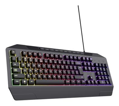 TRUST GTX 836 Evocx Illuminated Gamingtastatur Membrane Keys, USB, RGB, PS4, PS5, Xbox Series S, Xbox Series X, Xbox One (24997)