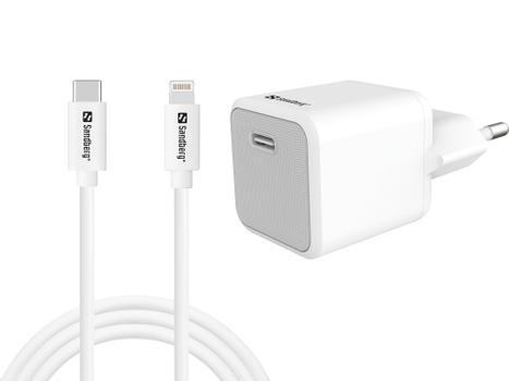 SANDBERG USB-C AC 20W Charger EU + Lightning 1M (441-57)