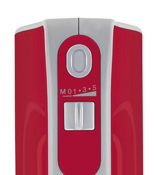 Bosch MFQ40303 håndmikser (rød) 500W som til og med klarer tyngre deiger, 5 hastighetstrinn,  Turboinnstilling (MFQ 40303)