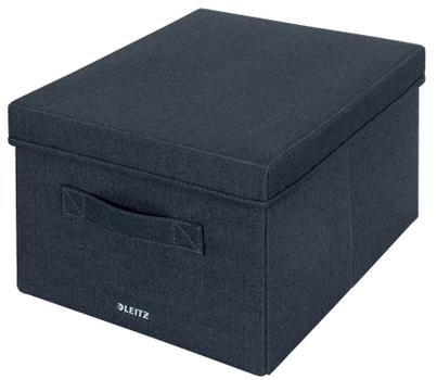 LEITZ Fabric Storage Box with Lid Medium Grey (Pack 2) - 61440089 (61440089)