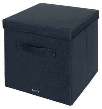 LEITZ Fabric Storage Box with Lid Large Grey (Pack 2) - 61450089 (61450089)