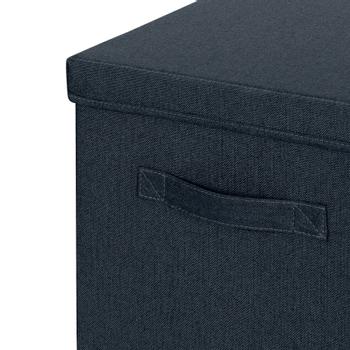 LEITZ Fabric Storage Box with Lid Large Grey (Pack 2) - 61450089 (61450089)