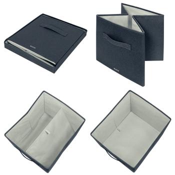 LEITZ Fabric Storage Box with Lid Large Grey (Pack 2) - 61450089 (61450089)
