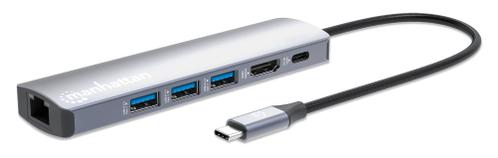 MANHATTAN USB-C Dock/Hub, Ports (x6):  (153959)