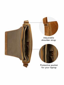 DBRAMANTE1928 14'' Laptop Bag Marselisborg (2nd gen), Golden Tan (BG14GT001490)