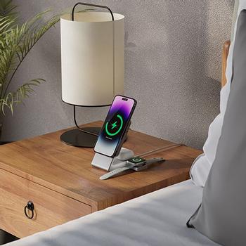 ALOGIC Matrix 3-i-1 MagSafe laddare med Apple Watch laddare ochskrivbords docka - Vit (MSCDDAWCWH)
