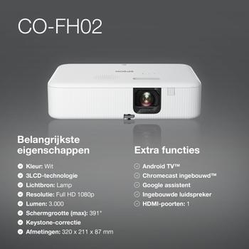 EPSON CO-FH02 Projector 3LCD 1080p 3000lm (V11HA85040)