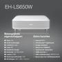 EPSON 4K projektor EH-LS650W (hvit) 3840x2160 laser, 3600 lumen, 2,5m:1, HDR10, 2xHDMI (V11HB07040)