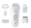 BRAUN Silk-épil 5 Epilator SE5-041 (hvit/grå) Enkel hårfjerning, trimmerkam, ladyshaver, opptil 1 måned med glatt hud