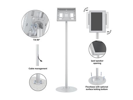 Multibrackets M Pro Series Single Pole Floorbase White (7350073738212)