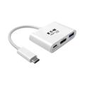 TRIPPLITE USB-C to HDMI Adapter with USB-A Port and PD Charging HDCP White