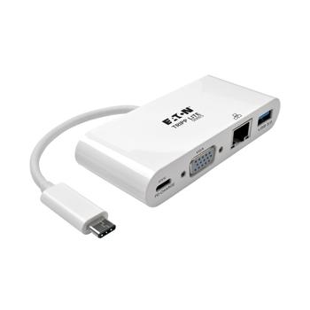 TRIPP LITE TRIPPLITE USB-C Multiport Adapter VGA USB-A Port Gbe and PD Charging White (U444-06N-VGU-C)