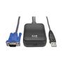 TRIPP LITE KVM Console to USB 2.0 Portable Laptop Crash Cart Adapter with File Transfer and Video Capture, 1920 x 1200 @ 60 Hz - Omkopplare för tangentbord/video/mus - 1 x KVM port(s) - 1 lokal använd