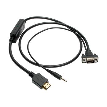 TRIPP LITE 3FT HDMI-VGA ADAPTER CONVERTER CABLE ACTIVE + 3.5MM M/M 1080P (P566-003-VGA-A)