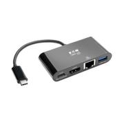 TRIPP LITE TRIPPLITE USB-C Multiport Adapter - 4K HDMI USB-A Port GbE 60W PD Charging HDCP Black