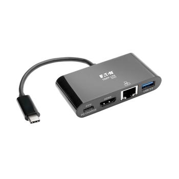 TRIPP LITE TRIPPLITE USB-C Multiport Adapter - 4K HDMI USB-A Port GbE 60W PD Charging HDCP Black (U444-06N-H4GUBC)