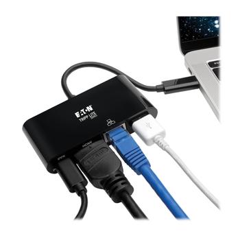 TRIPP LITE TRIPPLITE USB-C Multiport Adapter - 4K HDMI USB-A Port GbE 60W PD Charging HDCP Black (U444-06N-H4GUBC)