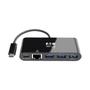 TRIPP LITE TRIPPLITE 3-Port USB-C Hub with LAN Port and Power Delivery USB-C to 3x USB-A Gbe 60W PD Charging USB 3.0 Black (U460-003-3AGB-C)