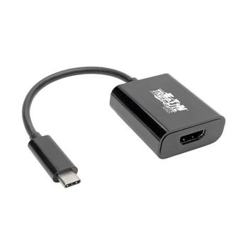 TRIPP LITE Eaton Tripp Lite Series USB C to HDMI Adapter Converter M/F 4K USB Type C to HDMI Black USB Type C, Thunderbolt 3 Compatible - External video adapter - USB-C 3.1 - HDMI - black (U444-06N-HDB-AM)