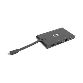 TRIPP LITE TRIPPLITE USB-C Dock 4K HDMI VGA USB 3.2 Gen 1 USB-A/C Hub GbEemory Card 100W PD Charging (U442-DOCK3-B)