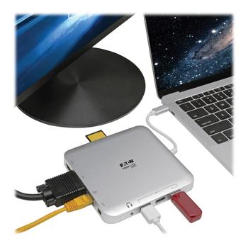 TRIPP LITE TRIPPLITE USB-C Dock Dual Display - 4K HDMI/mDP VGA USB 3.2 Gen 1 USB-A/C Hub GbE 60W PD Charging (U442-DOCK2-S)