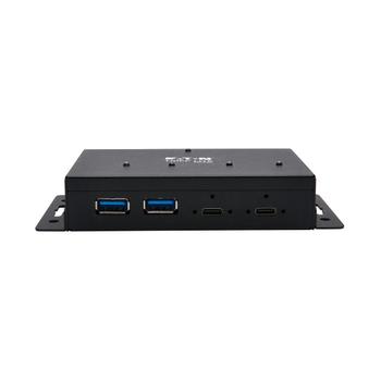 TRIPP LITE TRIPPLITE 4-Port Industrial-Grade USB 3.1 Gen 2 Hub 10 Gbps 2 USB-C & 2 USB-A 15 kV ESD Immunity Iron Housing Hub 4 x USB 3.1 (U460-2A2C-IND)