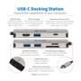TRIPP LITE TRIPPLITE USB-C Dock 4K HDMI USB 3.2 Gen 1 USB-A Hub GbE Memory Card 100W PD Charging (U442-DOCK5-GY)