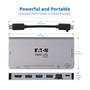 TRIPP LITE TRIPPLITE USB-C Dock - 4K HDMI USB 3.2 Gen 1 USB-A Hub GbE Memory Card 100W PD Charging Detachable Cord (U442-DOCK5D-GY)