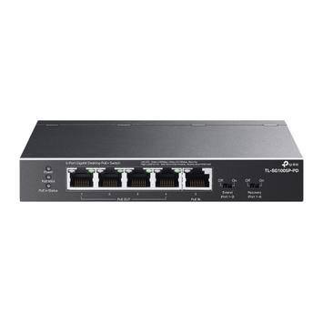 TP-Link 5-Port Gigabit Desktop PoE+ Switch with 1-Port PoE++ In and 4-Port PoE+Out Ports: 5 10 Mbps/100 Mbps/1 Gbps RJ45 ports 1-Port Gigabit PoE++ In and 4-Port PoE+ Out: Supports up to 66 W / 47 W / 21 W/ 9 (TL-SG1005P-PD)