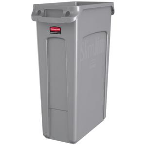 _ Affaldsspand,  Rubbermaid Slim Jim, grå, plast, 87 l, med sækkeholder (2911)
