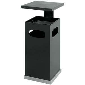 _ Affaldsspand med askebæger,  antracit, galvaniseret stål/ pulverlakeret stål, 70 l, med metal inderspand,  brandsikker,  udendørs, forberedt til jordmontering inkl. materiale *Denne vare tages ikke retur* (170723)