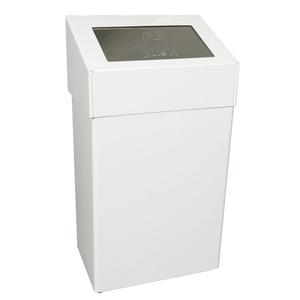 _ Affaldsspand,  hvid, epoxylakeret aluminium,  50 l, forberedt til vægmontering inkl. materiale til montering,  ilddæmpende,  til tungt affald (170503)