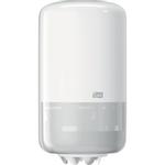 Dispenser,  Tork M1, mini, 16, 5x17, 4x32, 1cm,  hvid, plast, til mini håndklæderuller med centertræk