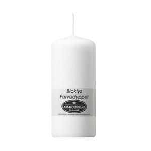 _ Bloklys, 15cm, Ø7,8cm, hvid, 70 timer, paraffin (121353*10)
