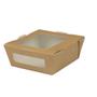 DUNI Takeaway boks, Duni, 11x12x4,5cm, 450 ml, brun, karton/PLA, med vindue *Denne vare tages ikke retur*