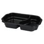 _ Plastbakke,  25x15, 9x4, 5cm,  1100 ml, sort, PP, 2-rums, 400/700 ml *Denne vare tages ikke retur*