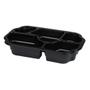 _ Plastbakke,  25x15, 9x4, 6cm,  940 ml, sort, PP, 5-rums, 85/ 115/ 180/ 270/ 290 ml *Denne vare tages ikke retur*
