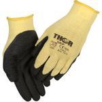 Fingerdyppet latexhandske,  THOR Grip, 7, gul, latex/ polyester,  ribkant *Denne vare tages ikke retur*