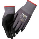 Fingerdyppet nitrilhandske,  THOR Flex, 7, sort, nitril/ polyester,  lycra overhånd