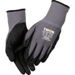 Fingerdyppet nitrilhandske,  THOR Flex, 11, sort, nitril/ polyester,  lycra overhånd