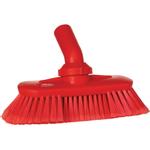 Drejeledsbørste med vandgennemløb,  Vikan, rød, polyester/ PP/ rustfrit stål, 24 cm, blød, spaltet